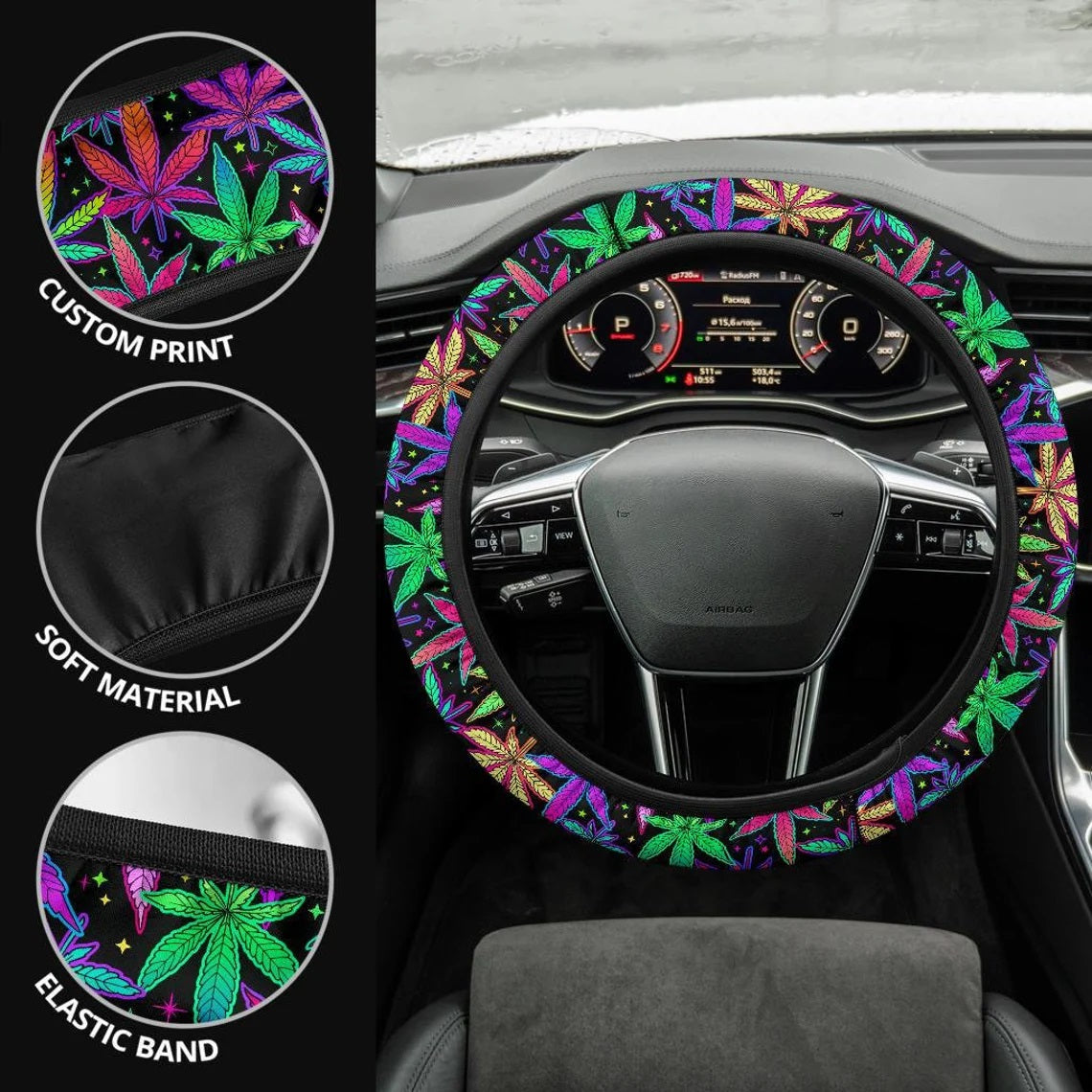 Marijuana Car Steering Wheel Cover