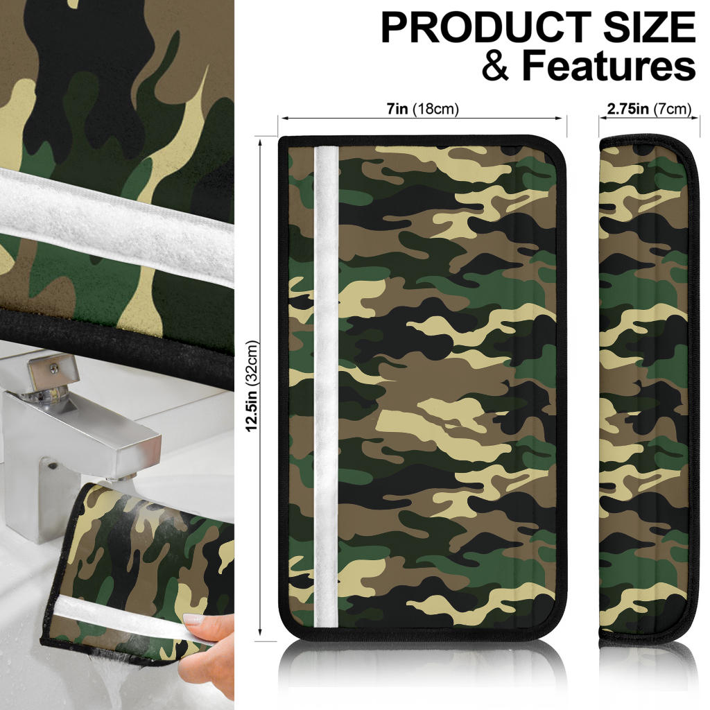 Military Camouflage Custom Car Seat Belt Covers Car Interior Accessories Perfect Gift