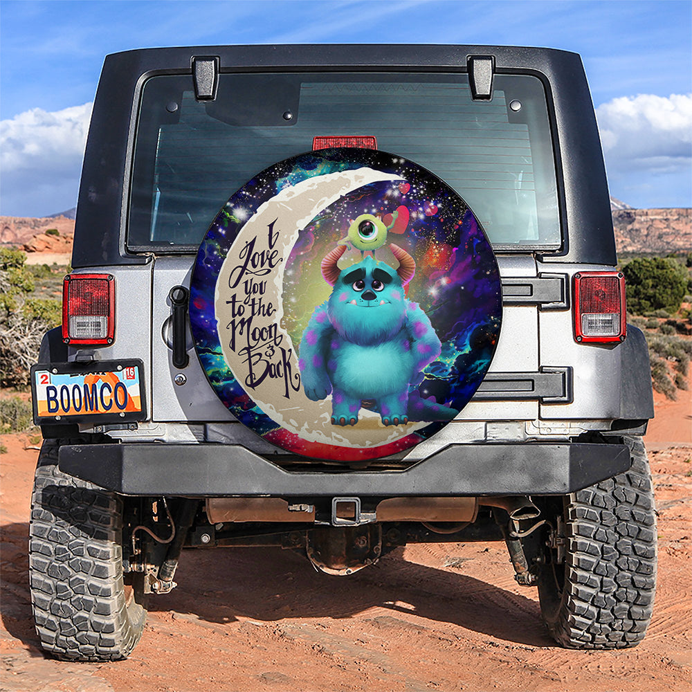 Monster Inc Sully And Mike Love You To The Moon Galaxy Car Spare Tire Cover