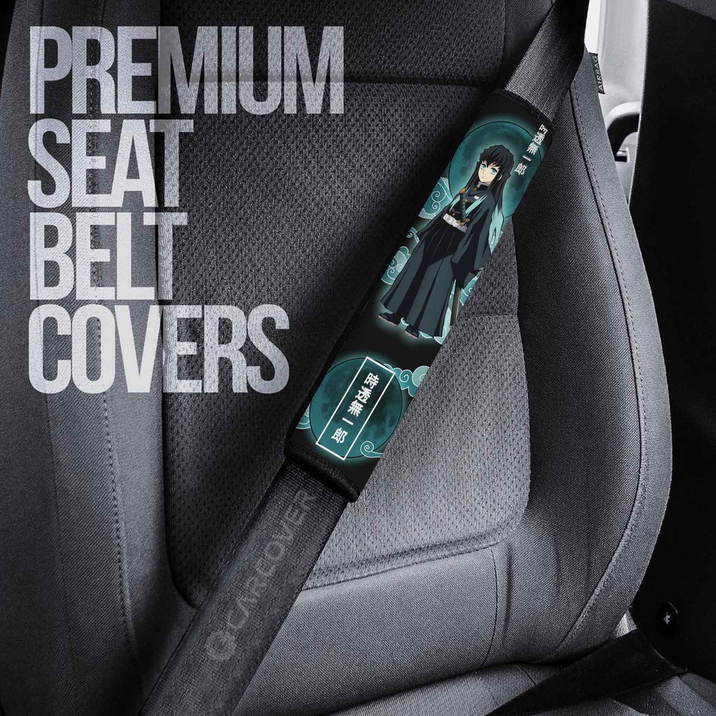 Muichirou Tokitou Seat Belt Covers Custom Demon Slayer Anime Car Interior Accessories
