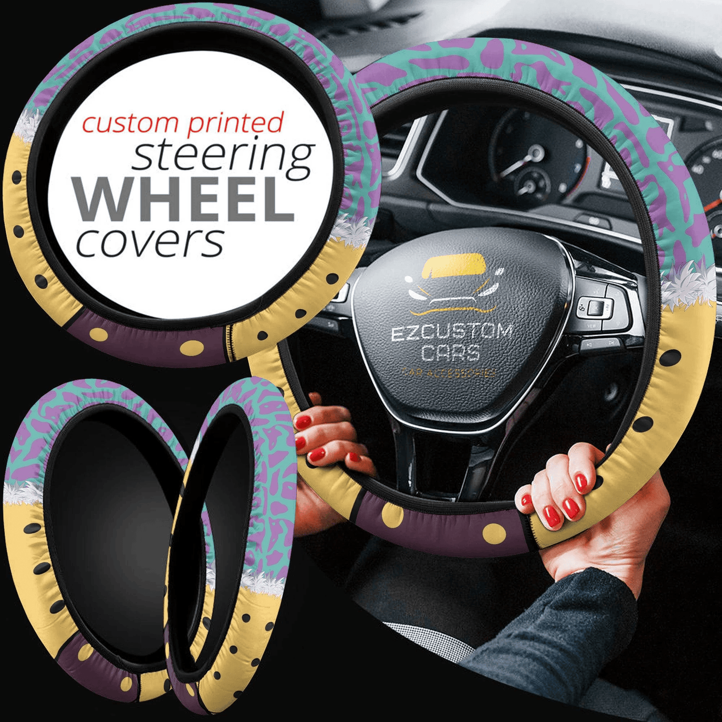 My Hero Academia Anime Steering Wheel Cover Custom Mina Ashido Anime Car Accessories