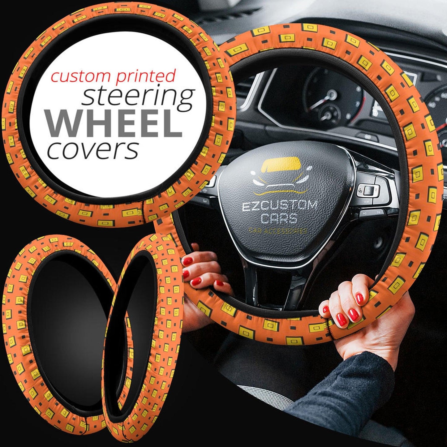 Narancia Patterns Anime Steering Wheel Cover Custom Jojo Bizzare Adventure Anime Car Accessories