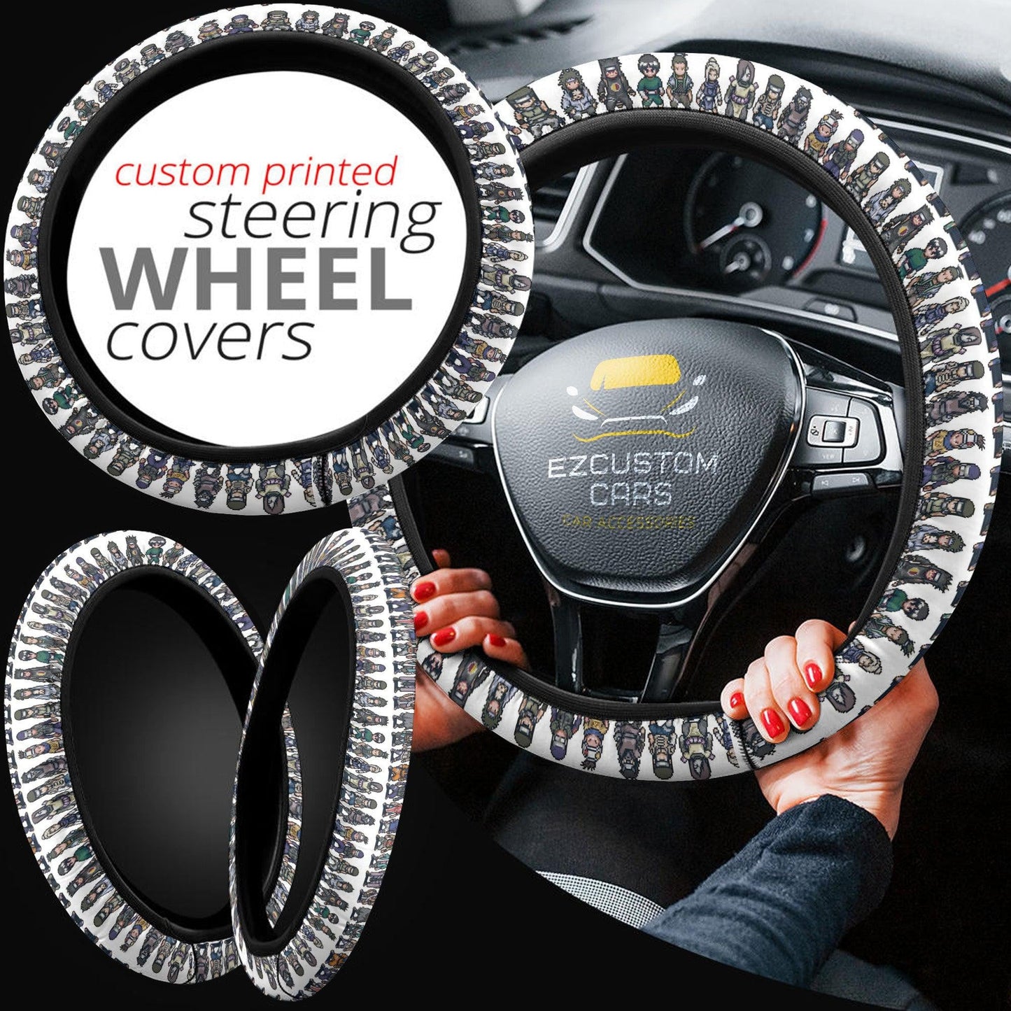Naruto Anime Steering Wheel Cover Custom Naruto Anime Car Accessories