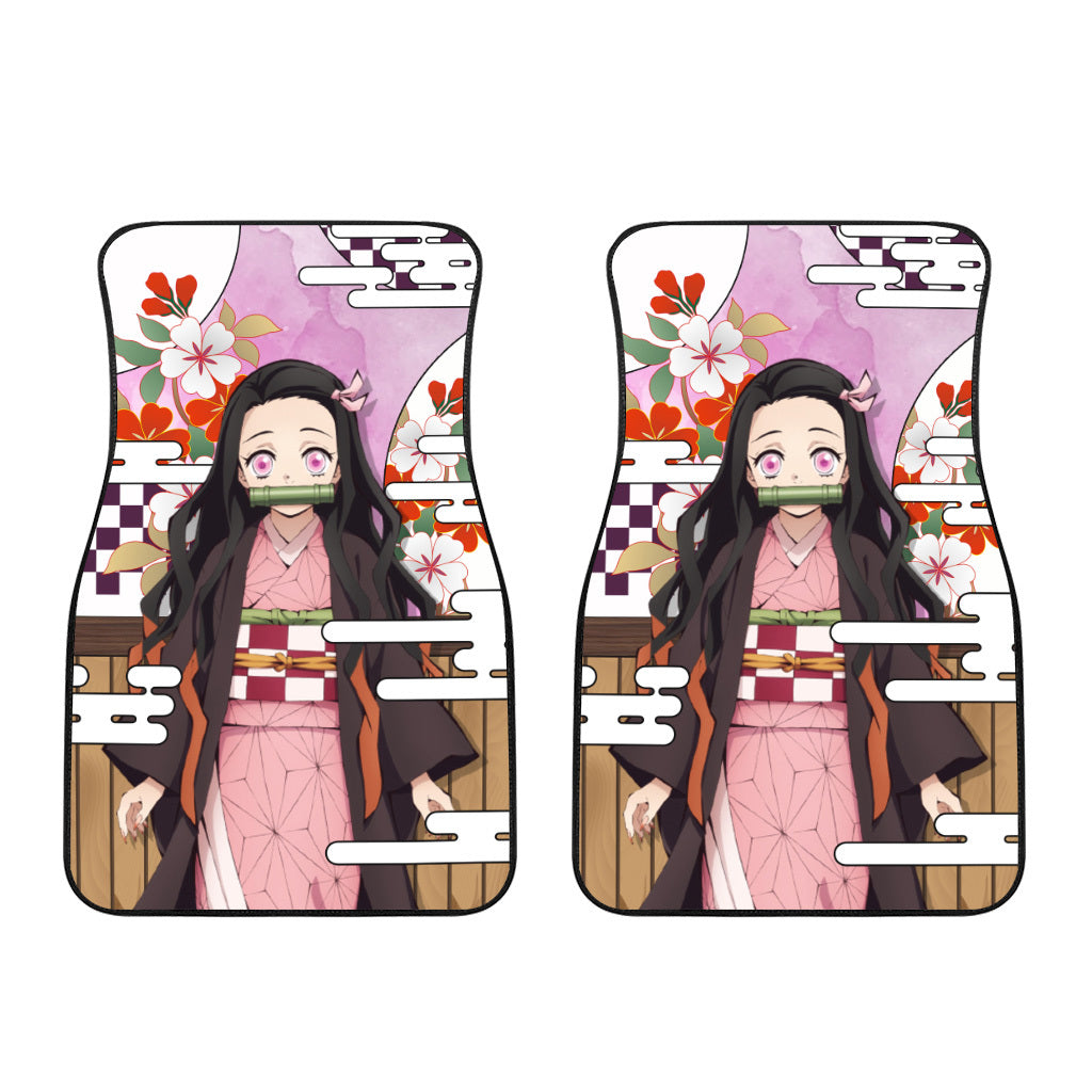 Nezuko Car Floor Mats Custom Demon Slayer Anime Car Accessories