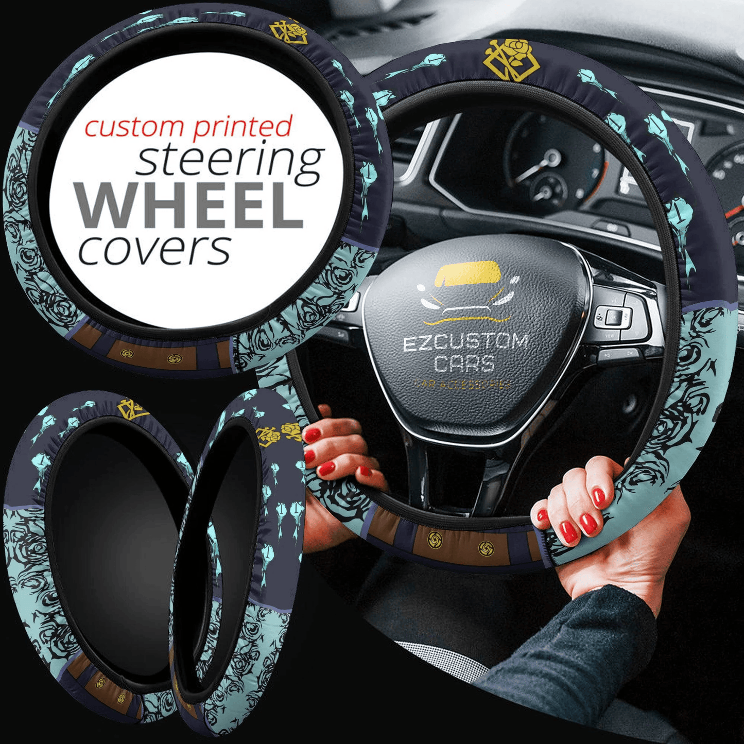 Nobara Kugisaki Anime Steering Wheel Cover Custom Jujutsu Kaisen Anime Car Accessories