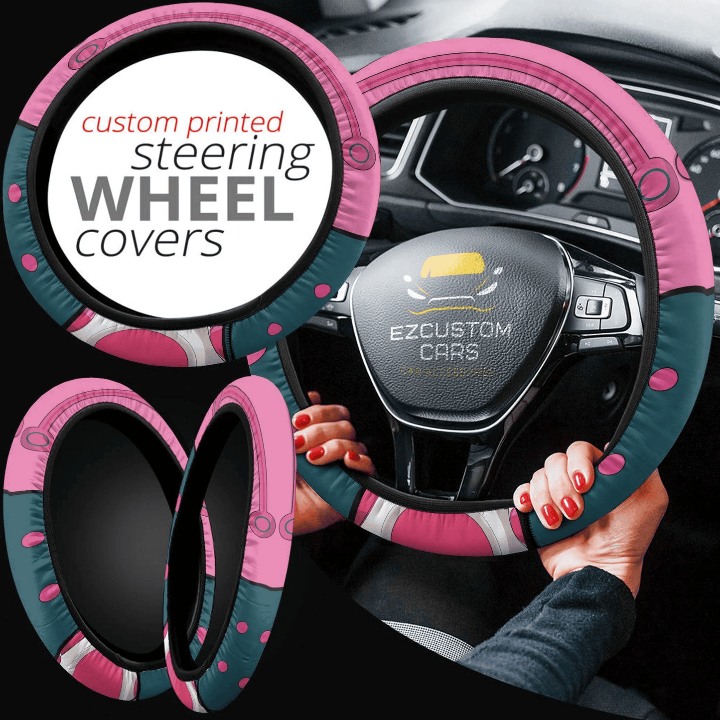 Ochako Uraraka Anime Steering Wheel Cover Custom Uravity My Hero Academia Car Anime Accessories