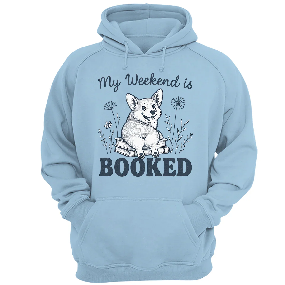 My Weekend is Booked Corgi T-Shirt – Funny Book Lover Dog Tee