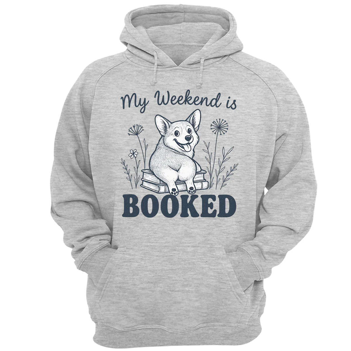 My Weekend is Booked Corgi T-Shirt – Funny Book Lover Dog Tee