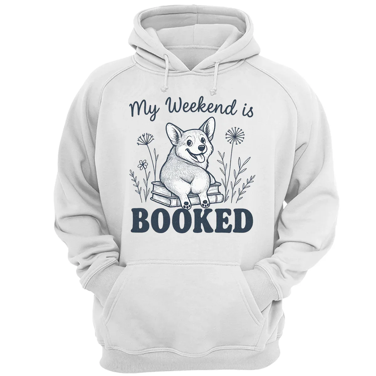 My Weekend is Booked Corgi T-Shirt – Funny Book Lover Dog Tee
