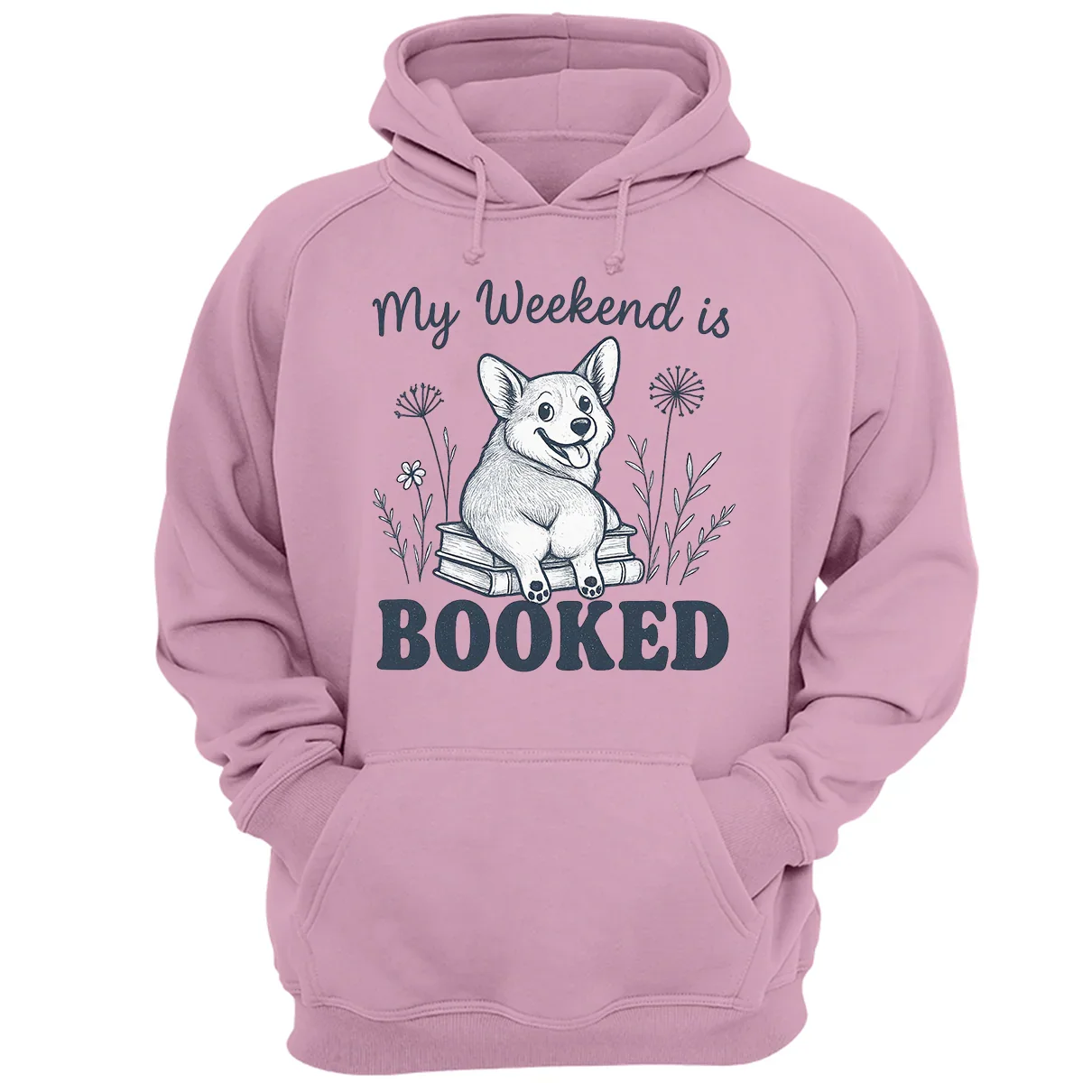 My Weekend is Booked Corgi T-Shirt – Funny Book Lover Dog Tee