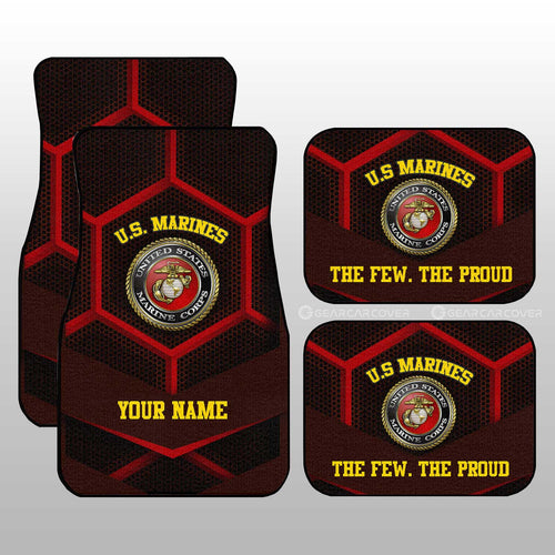 Personalized U.S. Marine Corps Car Floor Mats Customized Name US Military Car Accessories