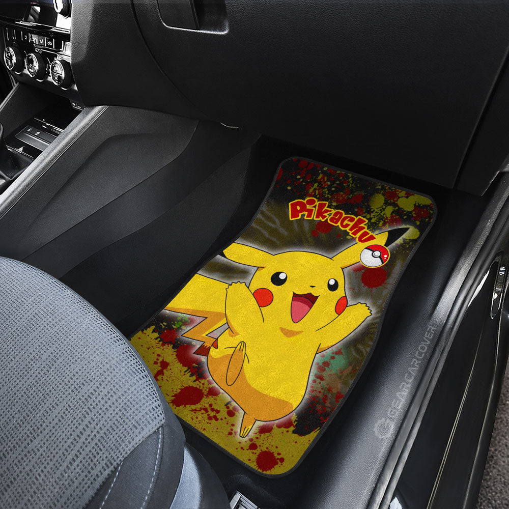 Pikachu Car Floor Mats Custom Tie Dye Style Anime Car Accessories