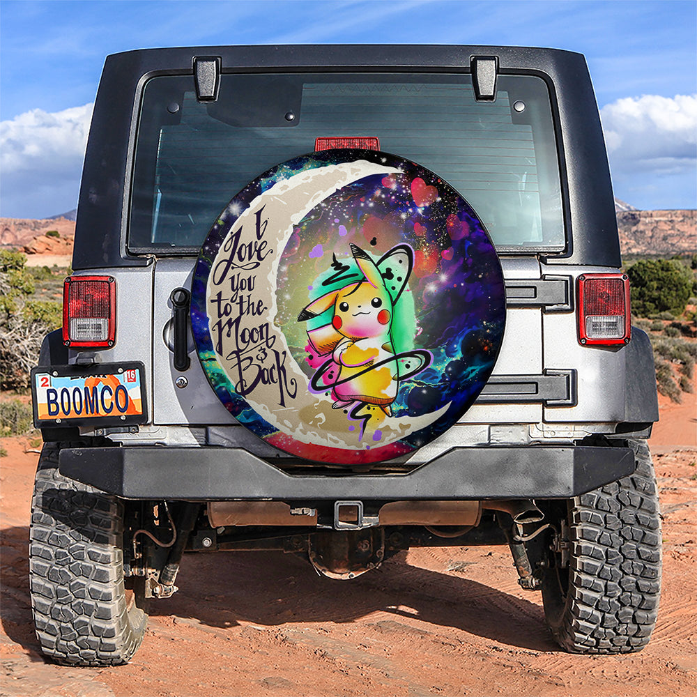 Pikachu Color Love You To The Moon Galaxy Car Spare Tire Cover