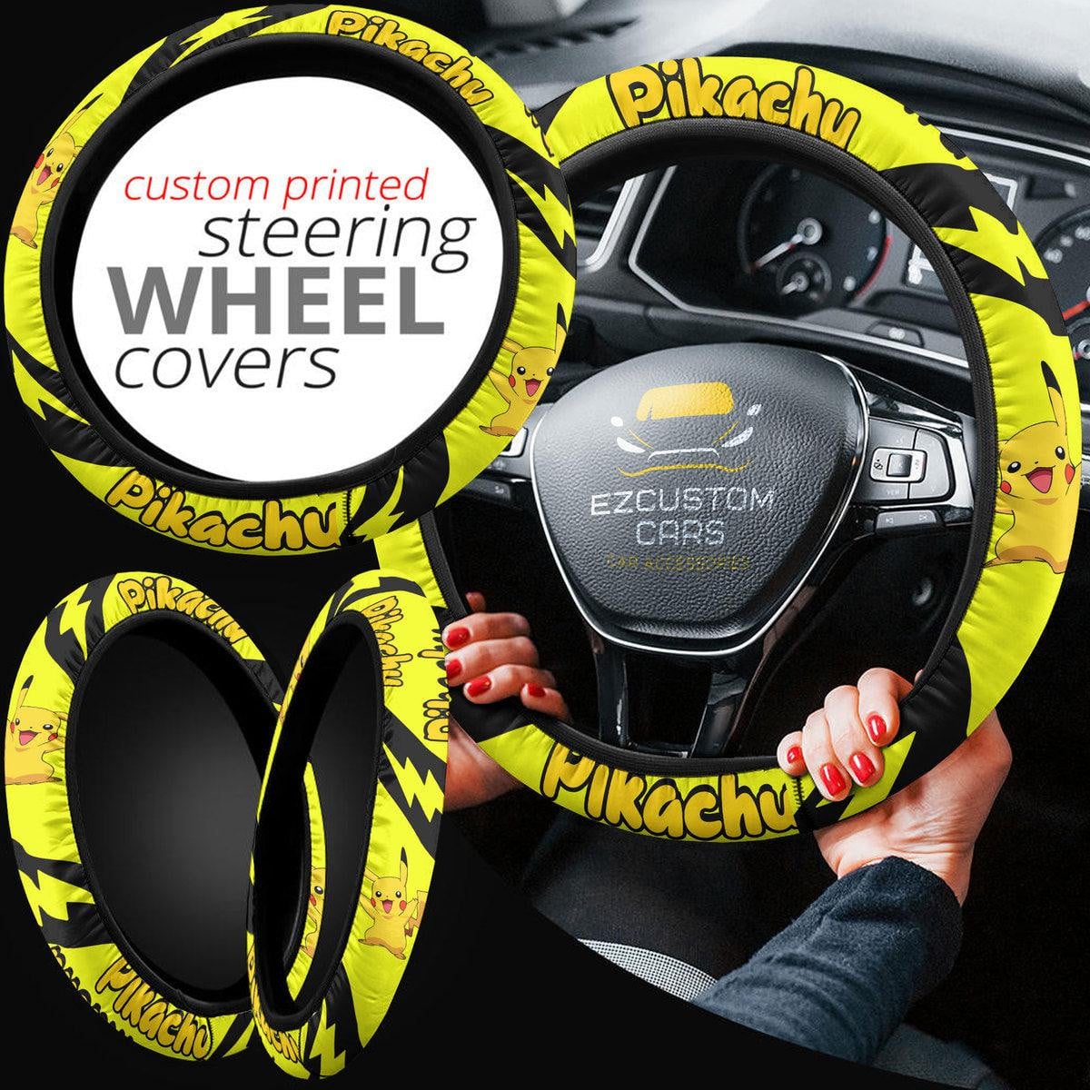 Pikachu Pokemon Anime Steering Wheel Cover