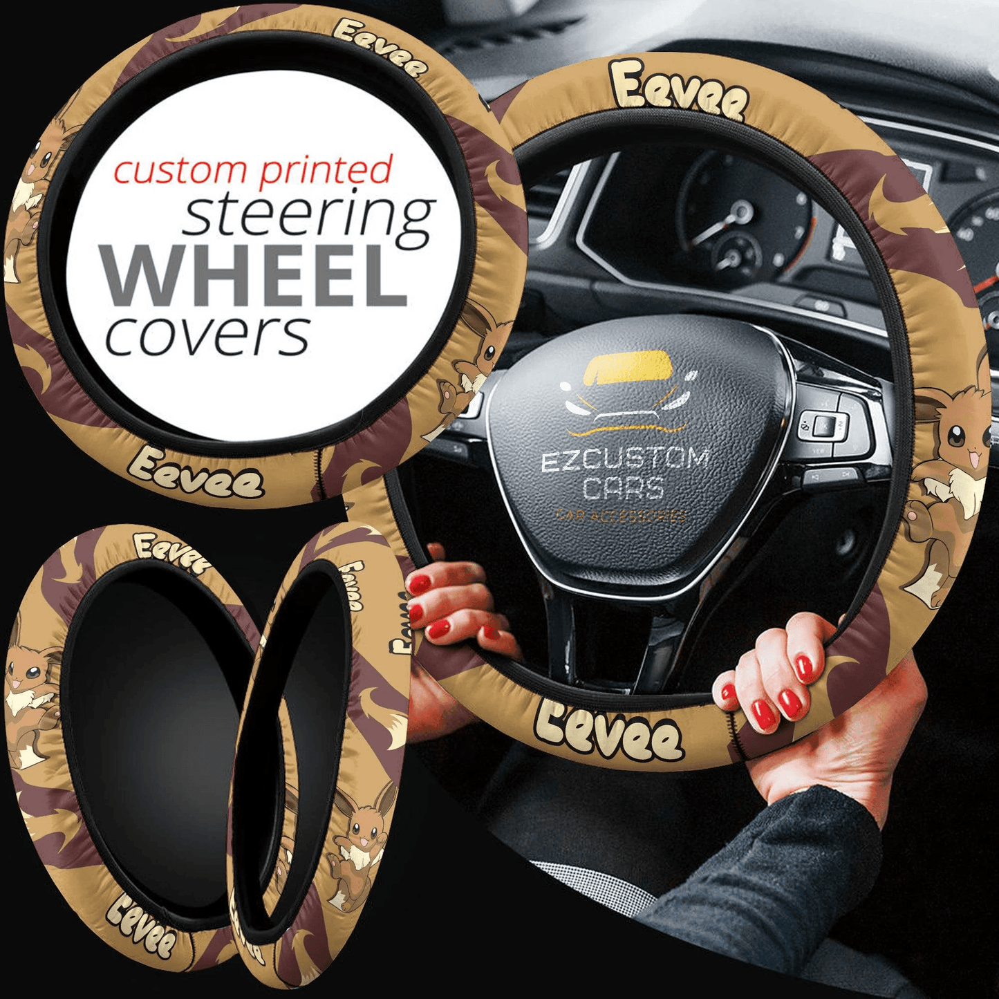Pokemon Anime Steering Wheel Cover Eevee