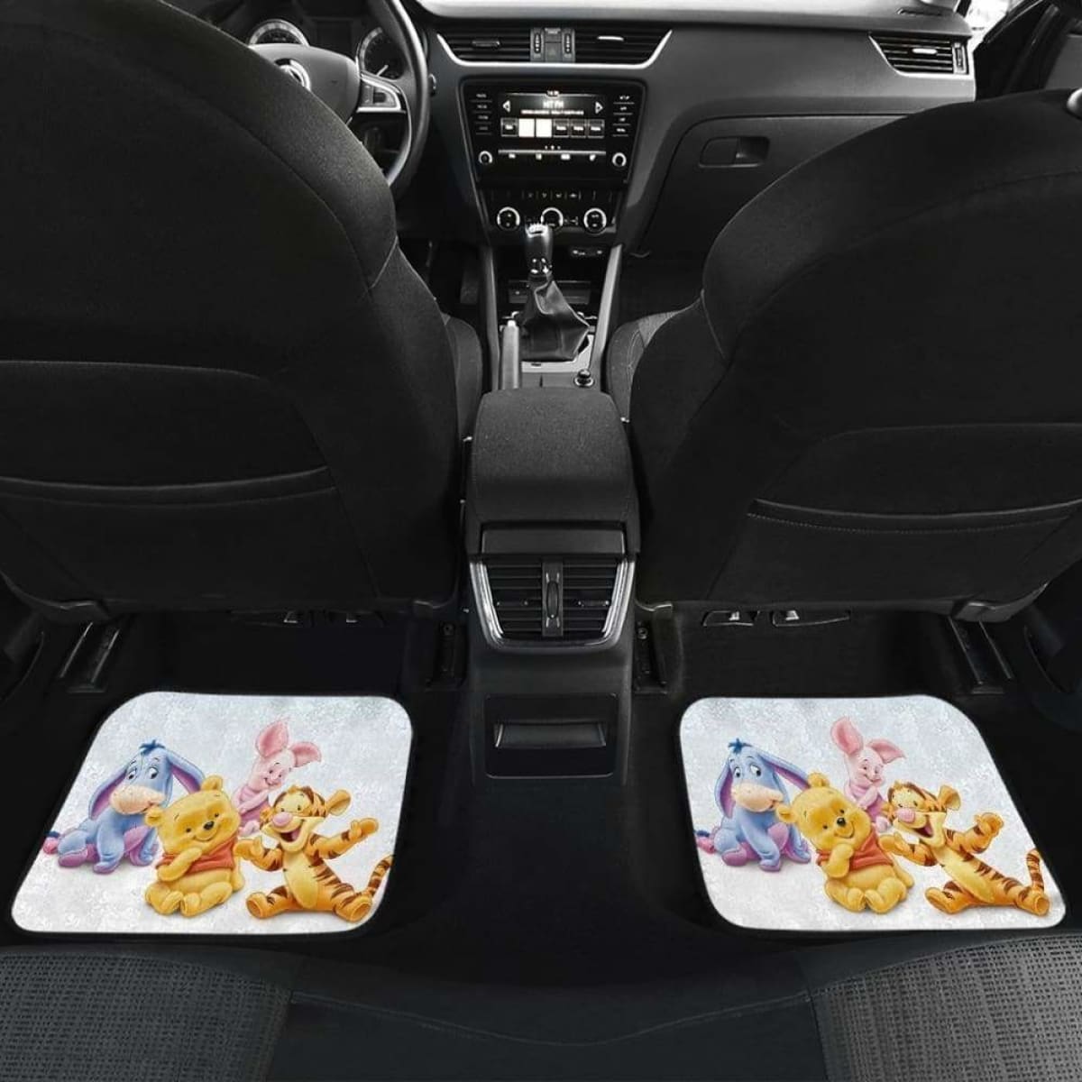 Pooh And Friends Funny Friendship In White Theme Car Floor Mats Universal Fit 051012