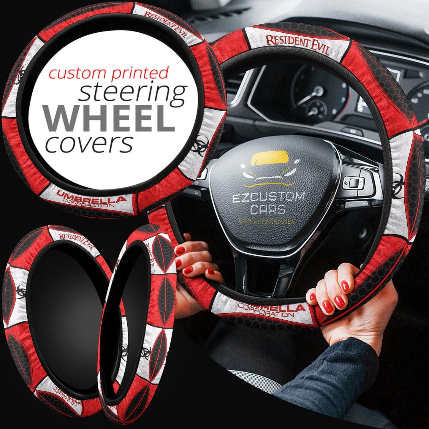 Resident Evil Umbrella Corps Anime Steering Wheel Cover Custom Car Accessories