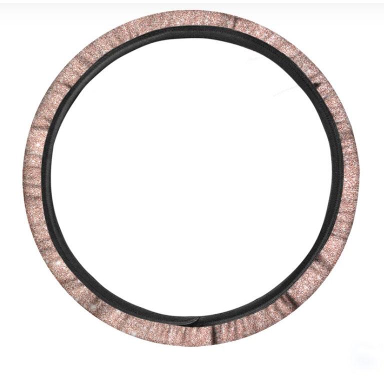 Rose Gold Glitter Texture Print Car Steering Wheel Cover