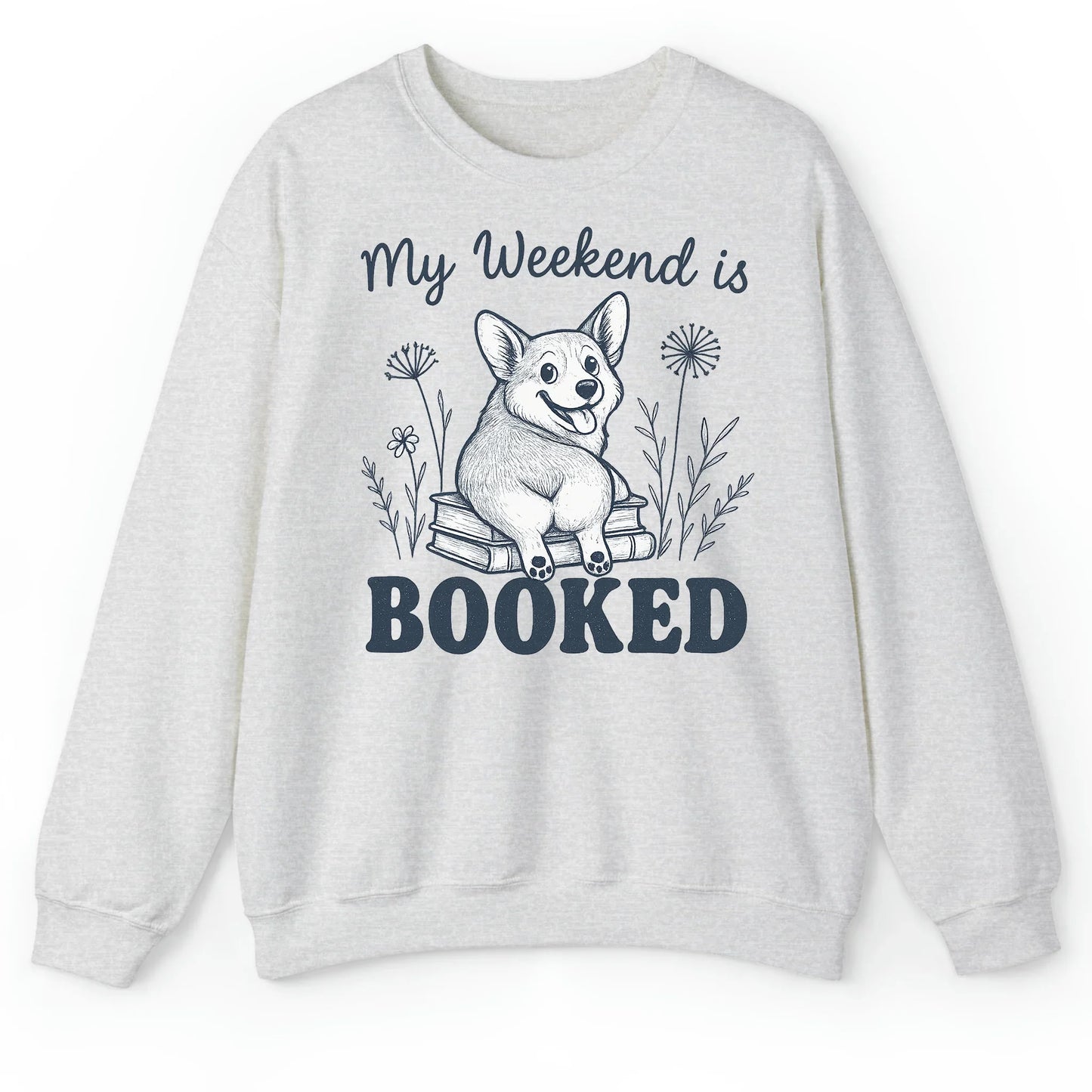My Weekend is Booked Corgi T-Shirt – Funny Book Lover Dog Tee