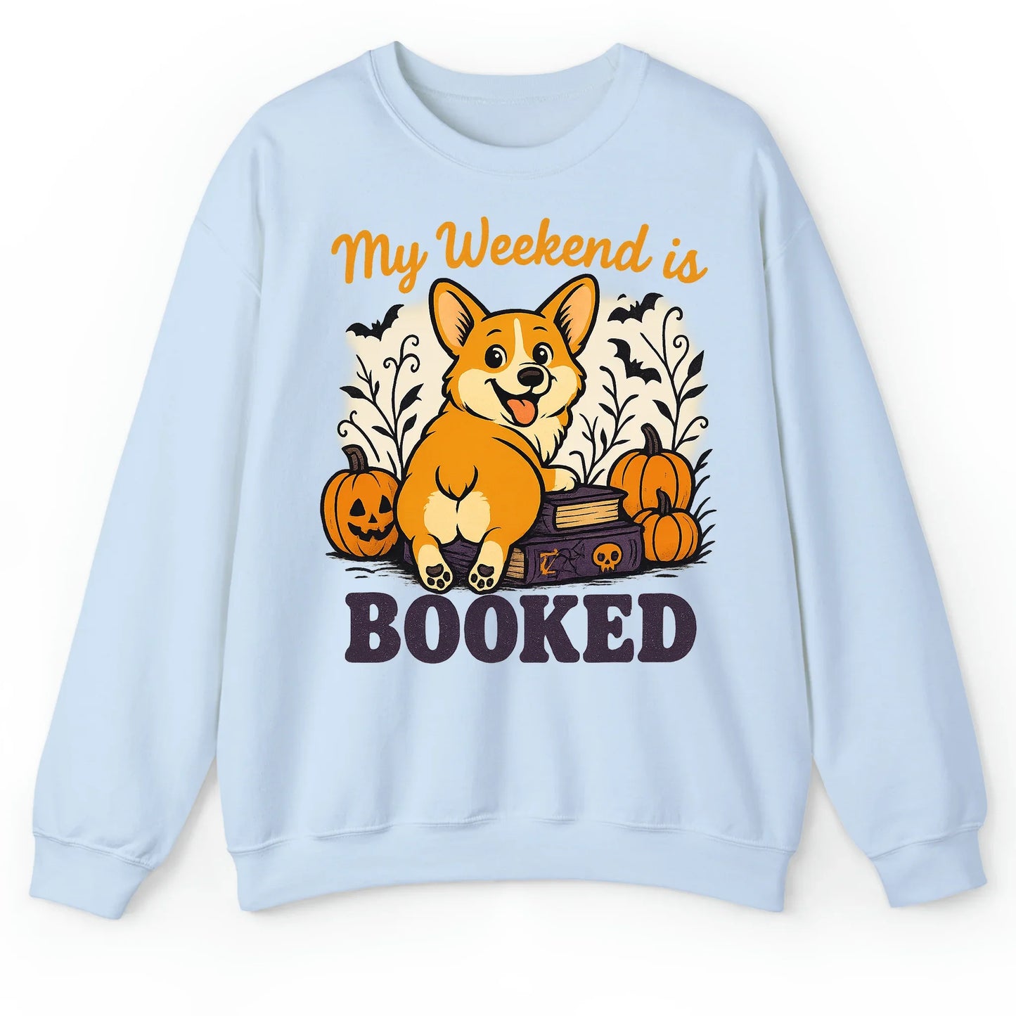 My Weekend is Booked Halloween Corgi T-Shirt – Funny Dog Lover Tee
