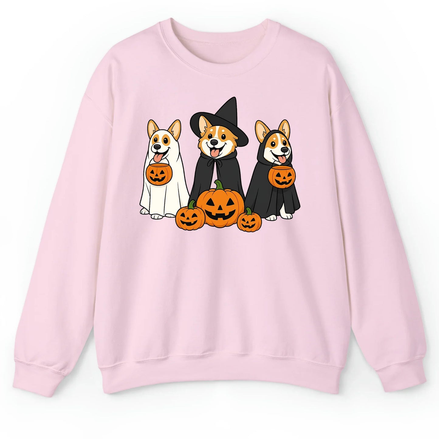 Corgi Halloween Shirt – Funny Ghost & Witch Dog Costume Print