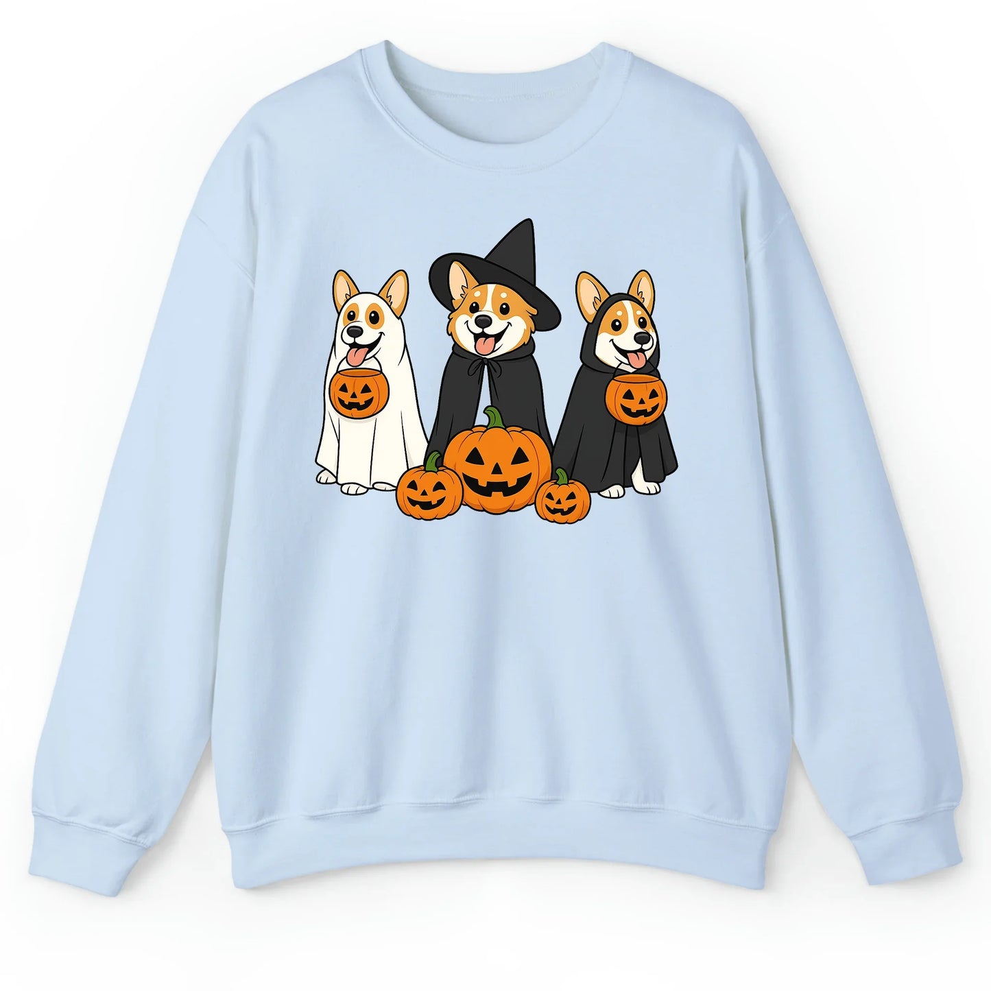 Corgi Halloween Shirt – Funny Ghost & Witch Dog Costume Print