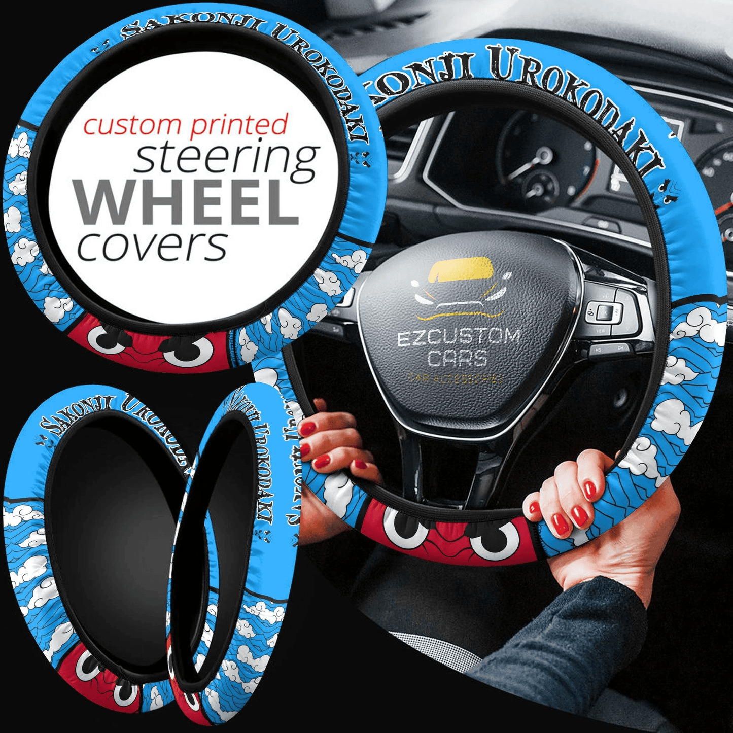 Sakonji Urokodaki Anime Steering Wheel Cover Custom Anime Demon Slayer Car Accessories