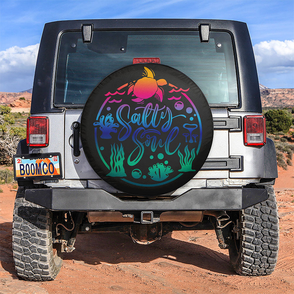 Salty Soul Turtle Sea Car Spare Tire Cover
