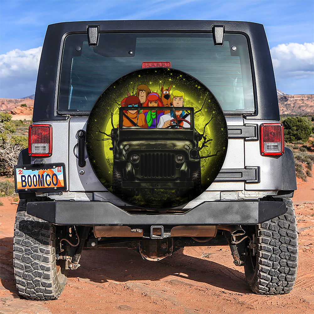 Scooby Doo Funny Ride Jeep Moonlight Halloween Car Spare Tire Cover