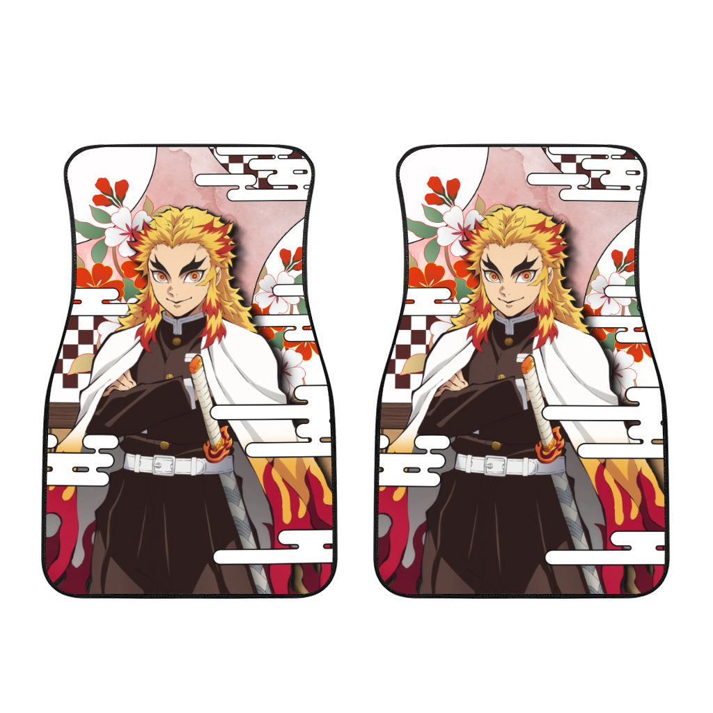 Senjuro Rengoku Car Floor Mats Custom Demon Slayer Anime Car Accessories