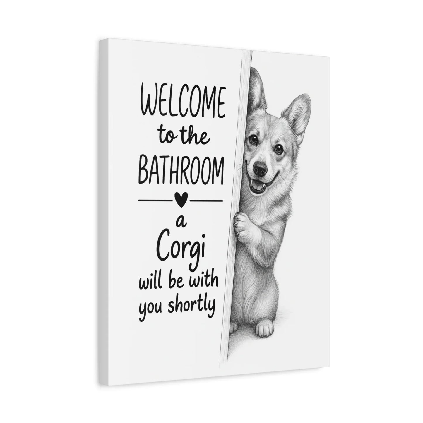 Funny Corgi Bathroom Wall Art – Corgi Poster & Toilet Decor Gift