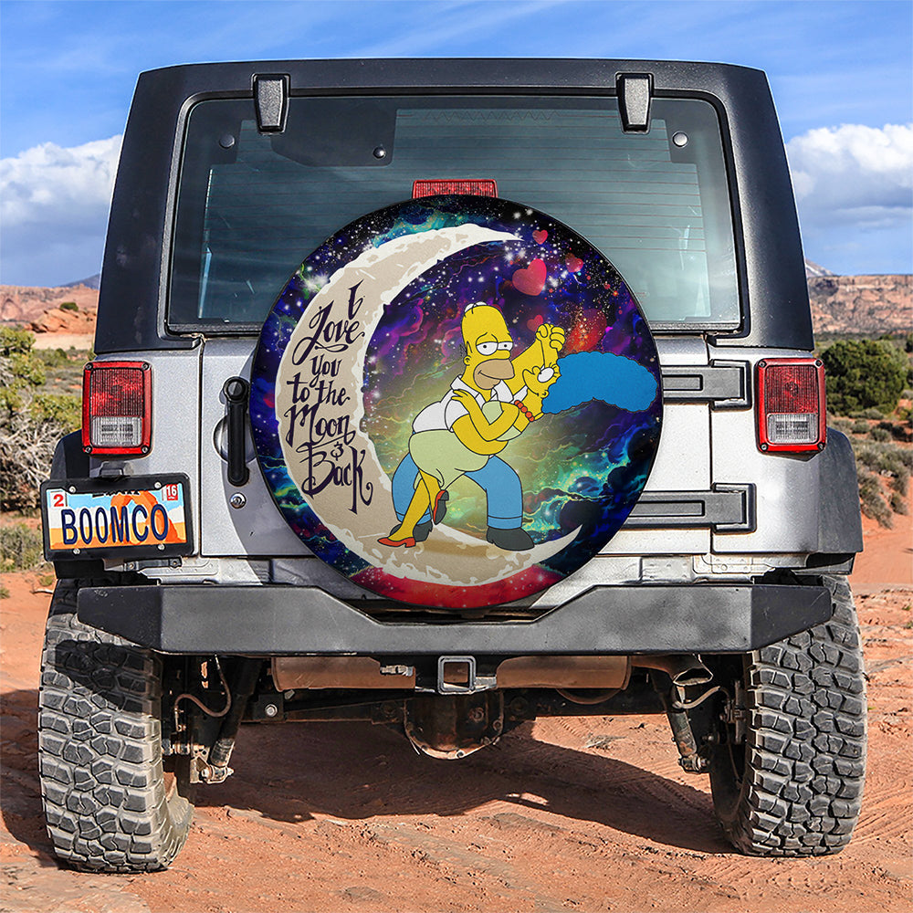 Simpsons Family Love You To The Moon Galaxy Car Spare Tire Cover