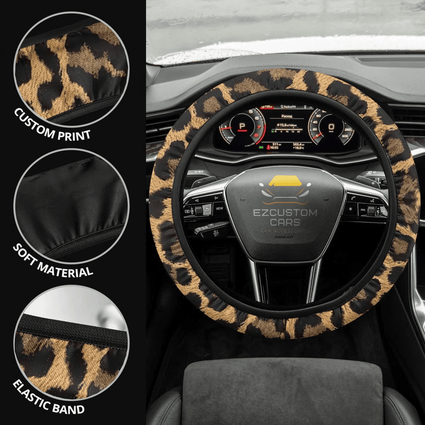 Skinny Cheetah Anime Steering Wheel Cover Custom Cheetah Car Accessories