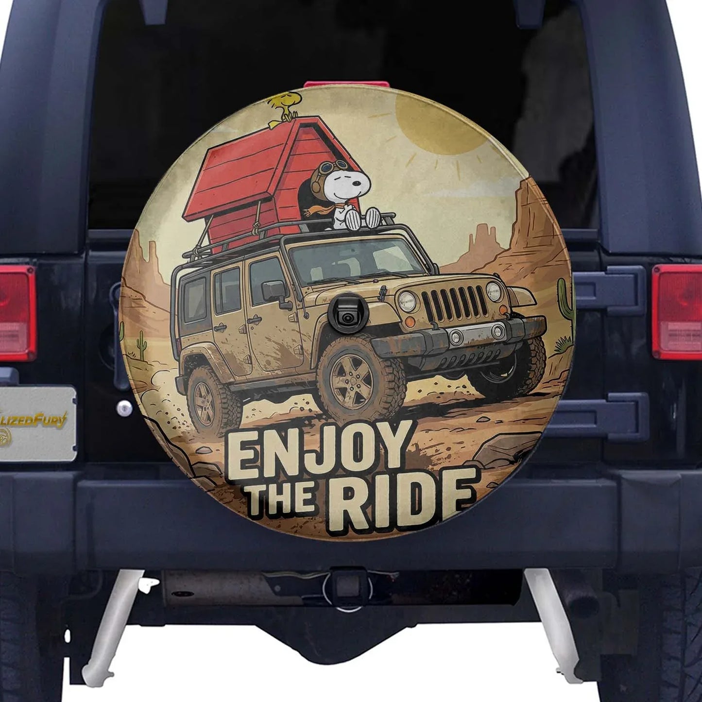 Snoopy Jeep Spare Tire Cover – Enjoy The Ride Off Road Style - PersonalizedFury