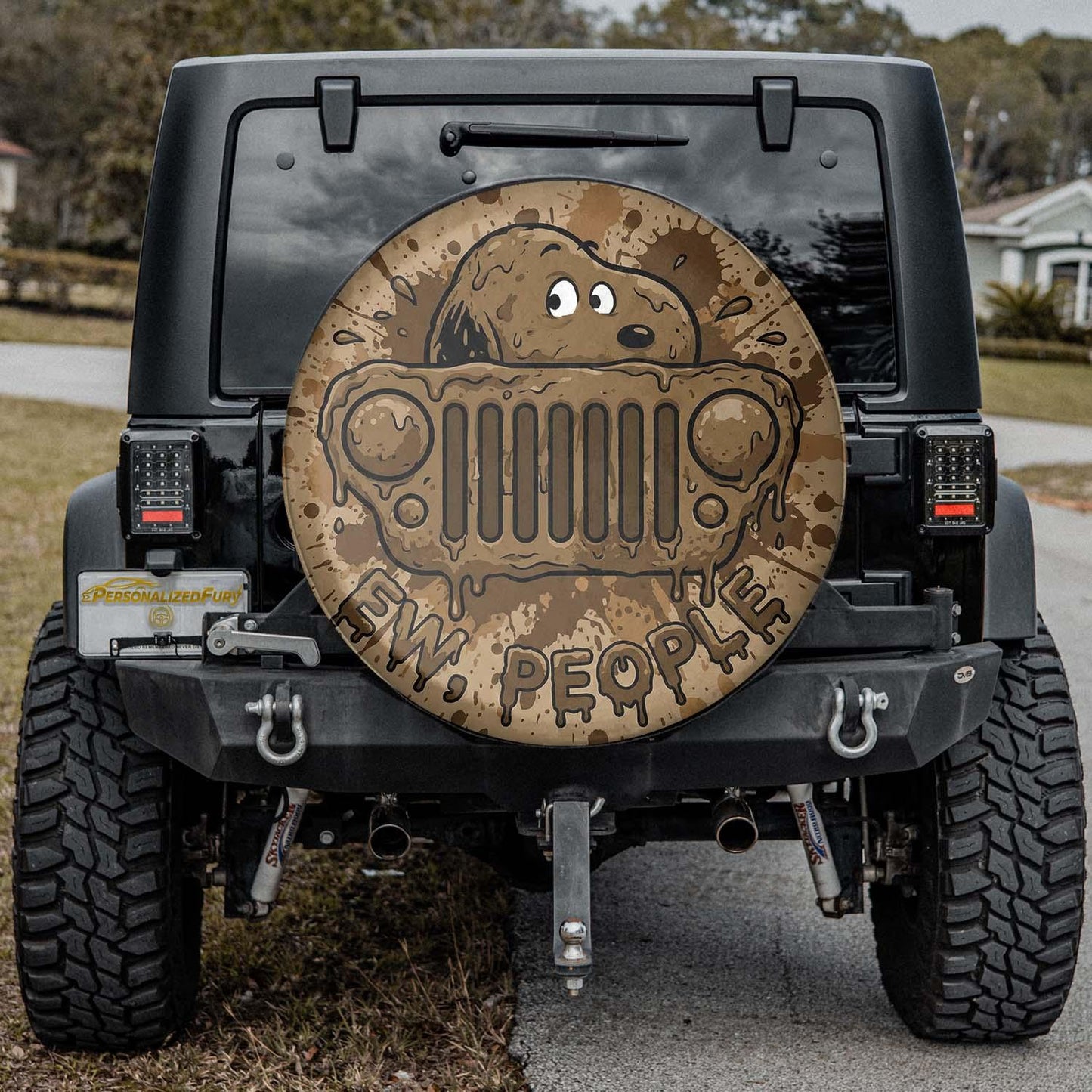 Snoopy Leather Jeep Spare Tire Cover – Ew People Funny Design - PersonalizedFury