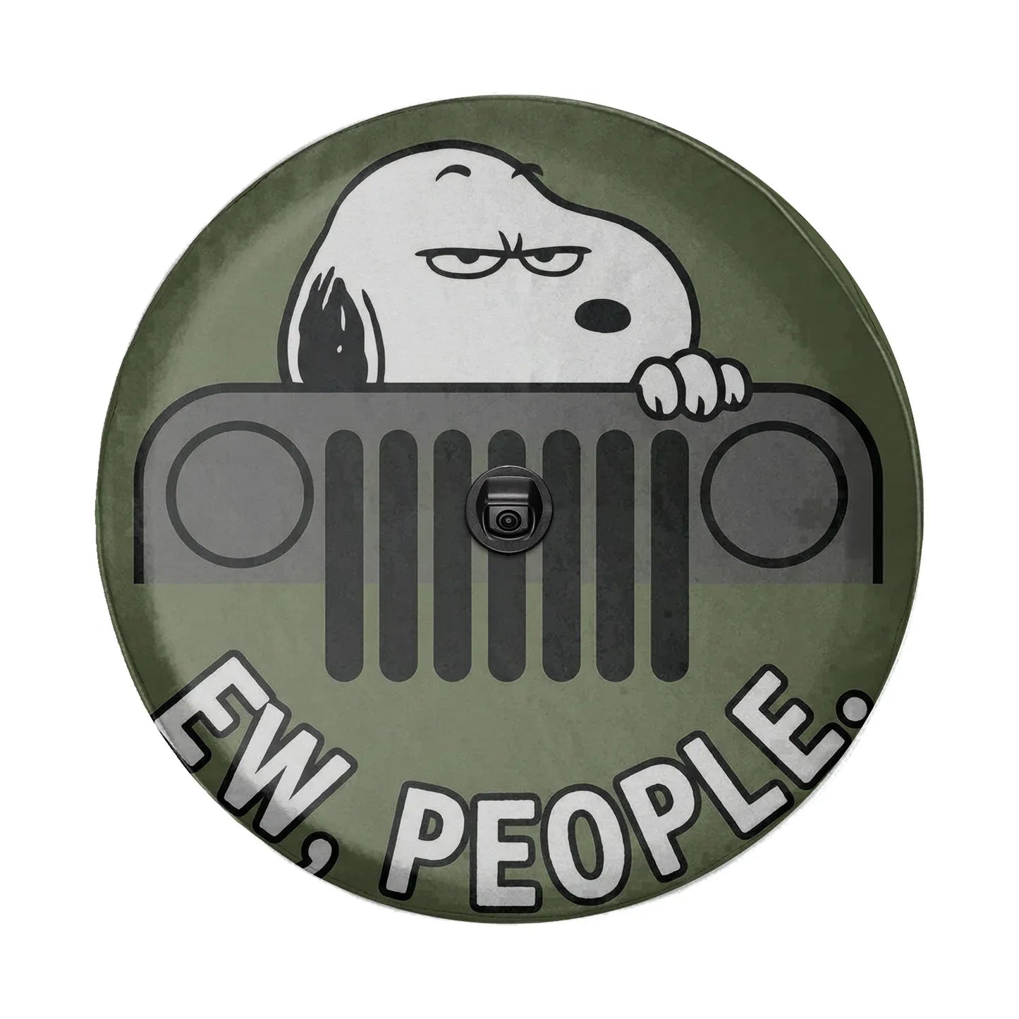 Snoopy Leather Spare Tire Cover Ew People – Funny Jeep Tire Cover - PersonalizedFury