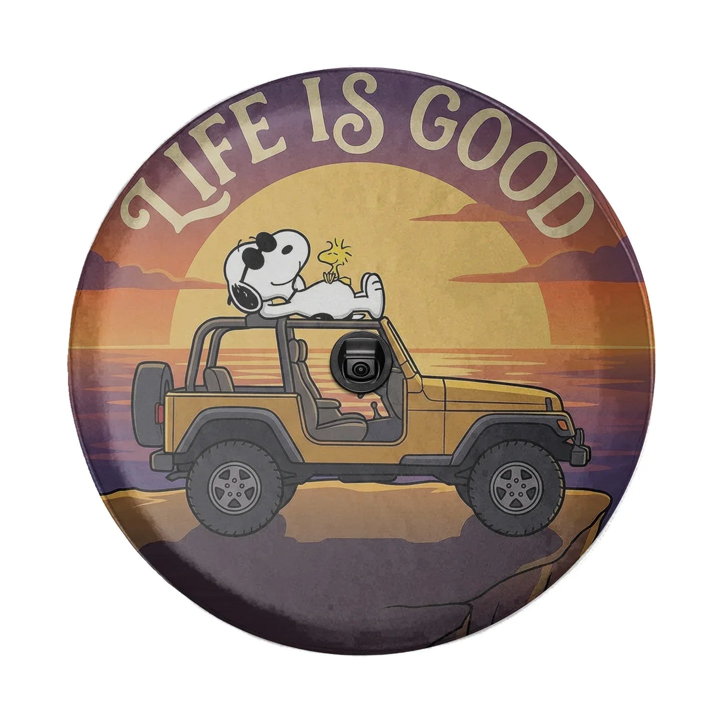 Snoopy Leather Spare Tire Cover – Life Is Good Off Road Jeep Cover - PersonalizedFury