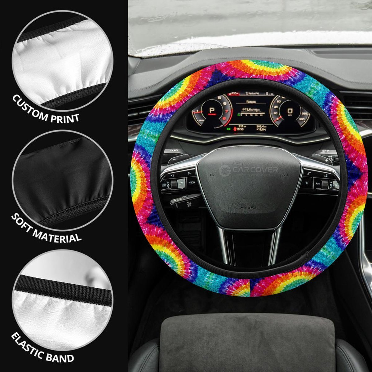 Spiral Tie Dye Steering Wheel Covers Custom Hippie Tie Dye Hippie Car Accessories