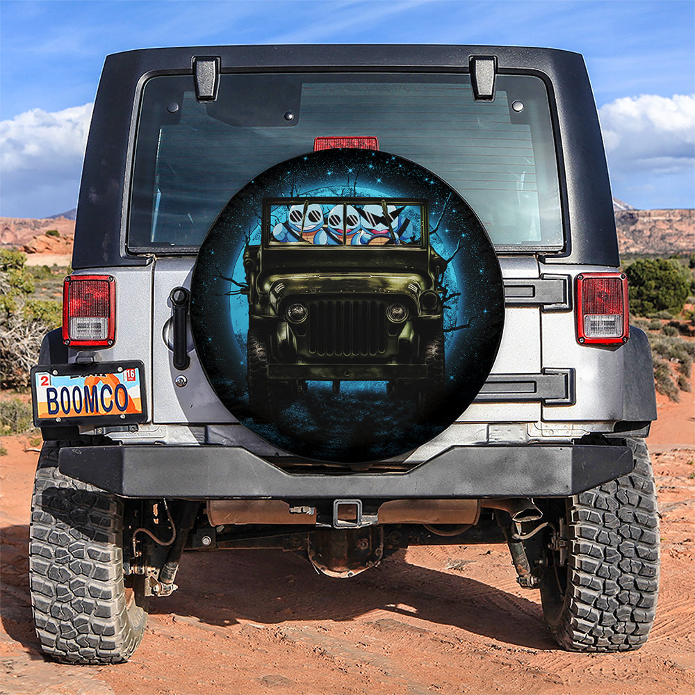 Squirtle Gangster Halloween Moonlight Car Spare Tire Cover