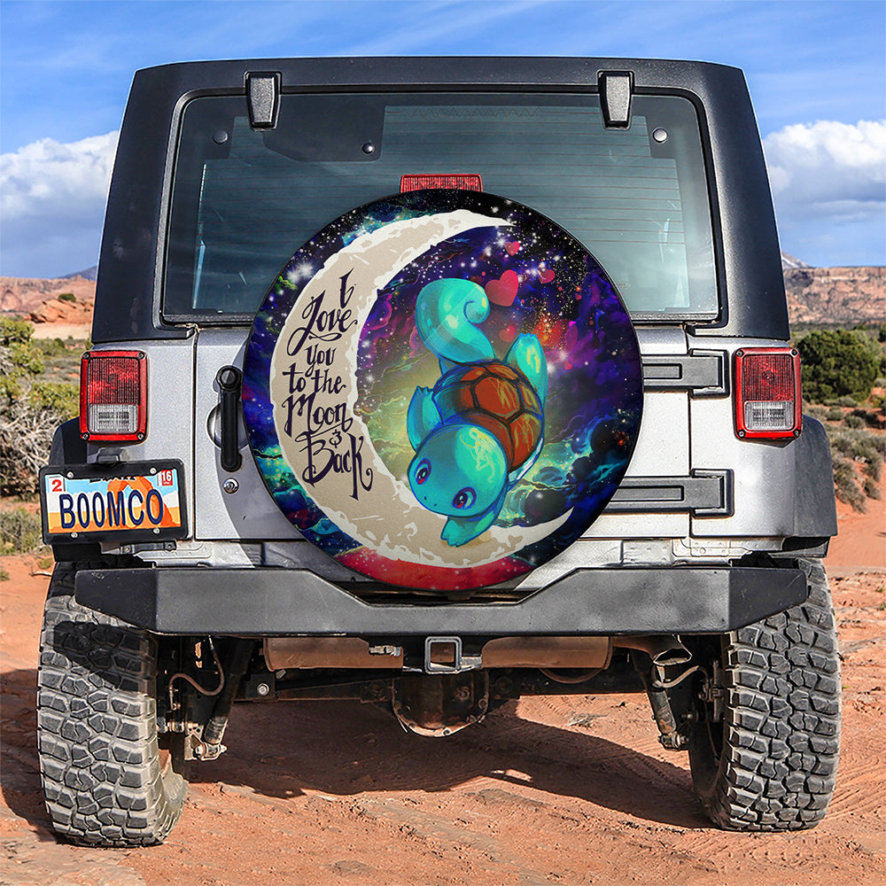 Squirtle Love You To The Moon Galaxy Car Spare Tire Cover