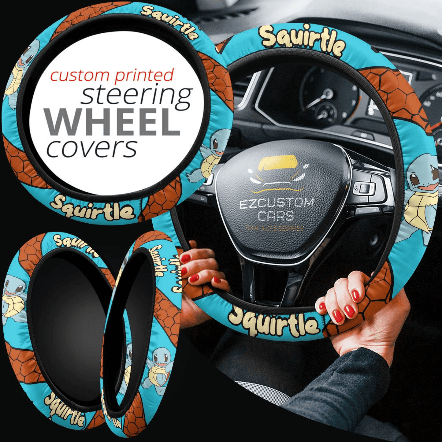 Squirtle Pokemon Anime Steering Wheel Cover