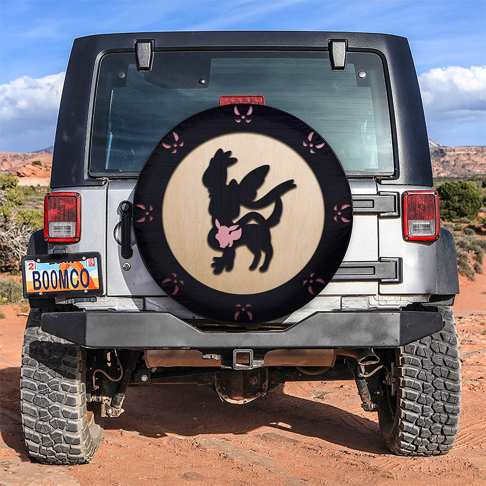 Sylveon Eevee Evolution Wood Car Spare Tire Cover