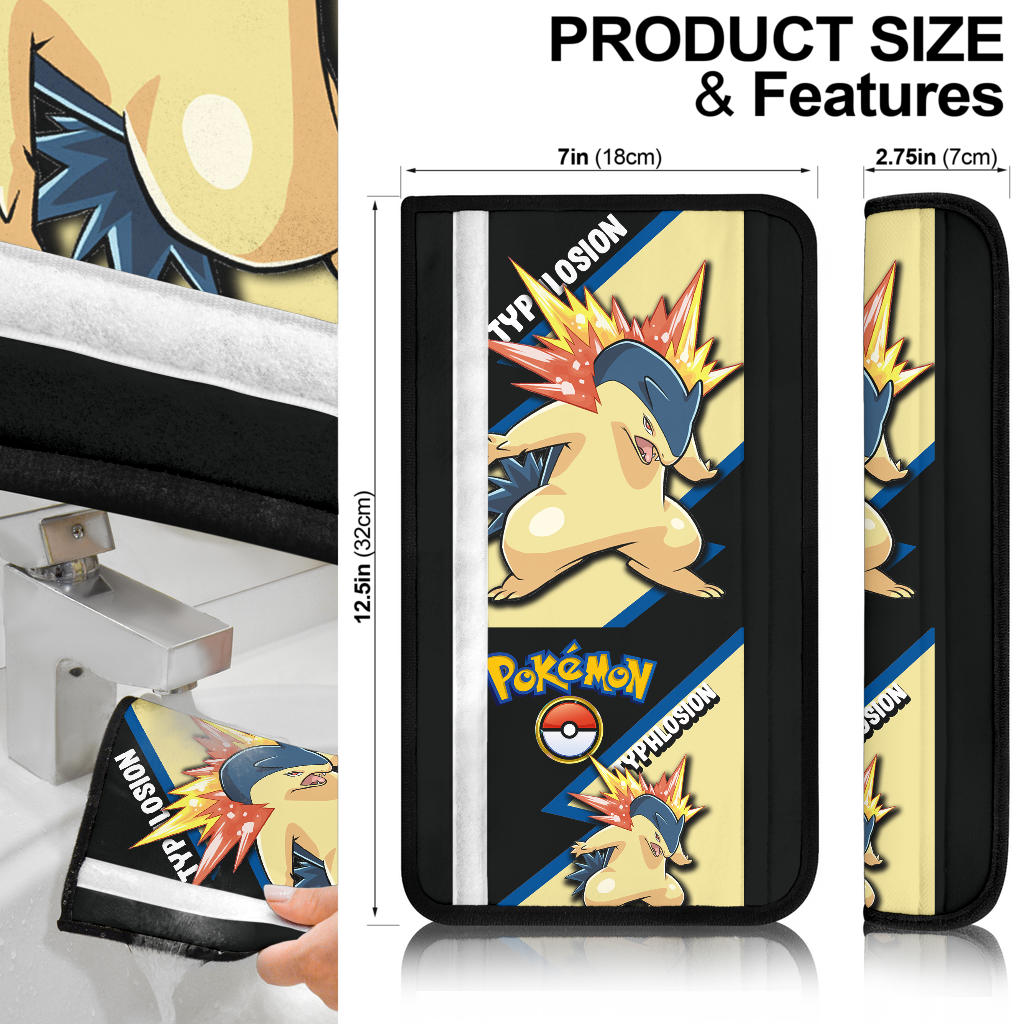 Typhlosion car seat belt covers Anime Custom Car Accessories