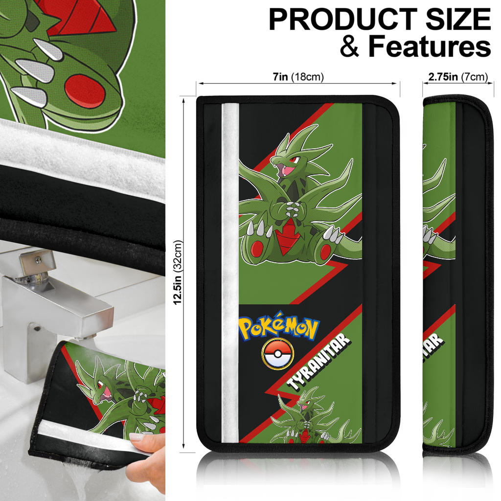 Tyranitar car seat belt covers Anime Custom Car Accessories