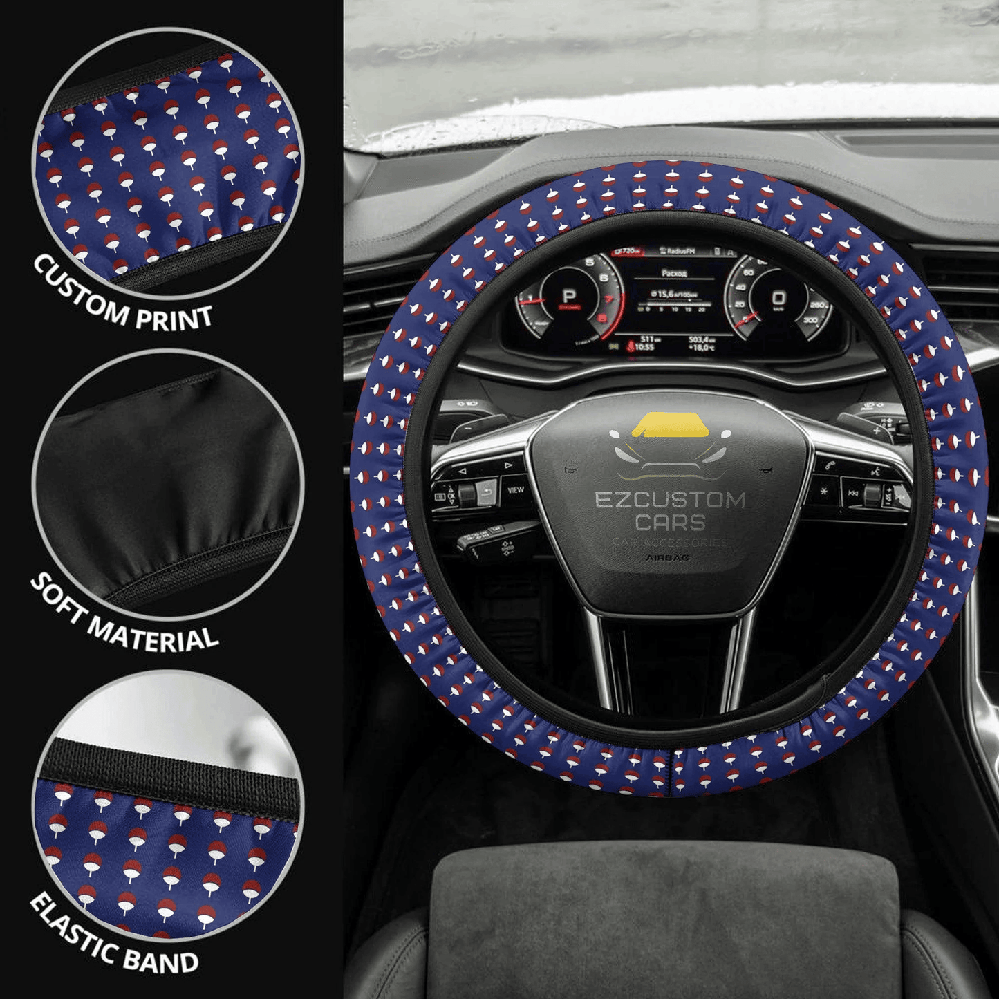 Uchiha Clan Naruto Anime Steering Wheel Cover Custom Naruto Anime Car Accessories
