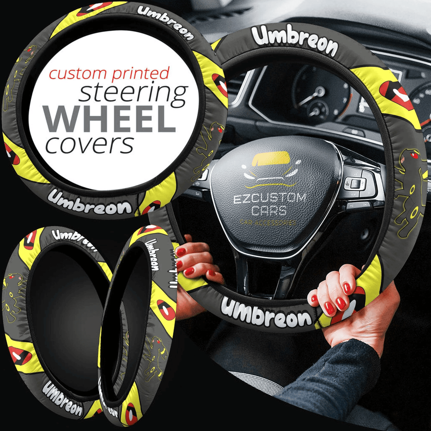 Umbreon Pokemon Anime Steering Wheel Cover