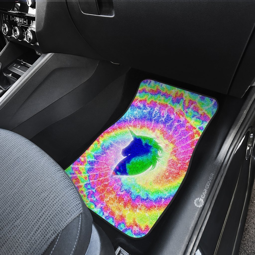 Unicorn Tie Dye Car Floor Mats Custom Hippie Car Accessories Gifts