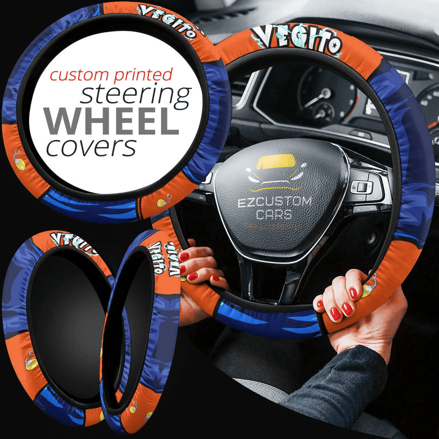 Vegito Dragon Ball Anime Steering Wheel Cover Custom Anime Car Accessories