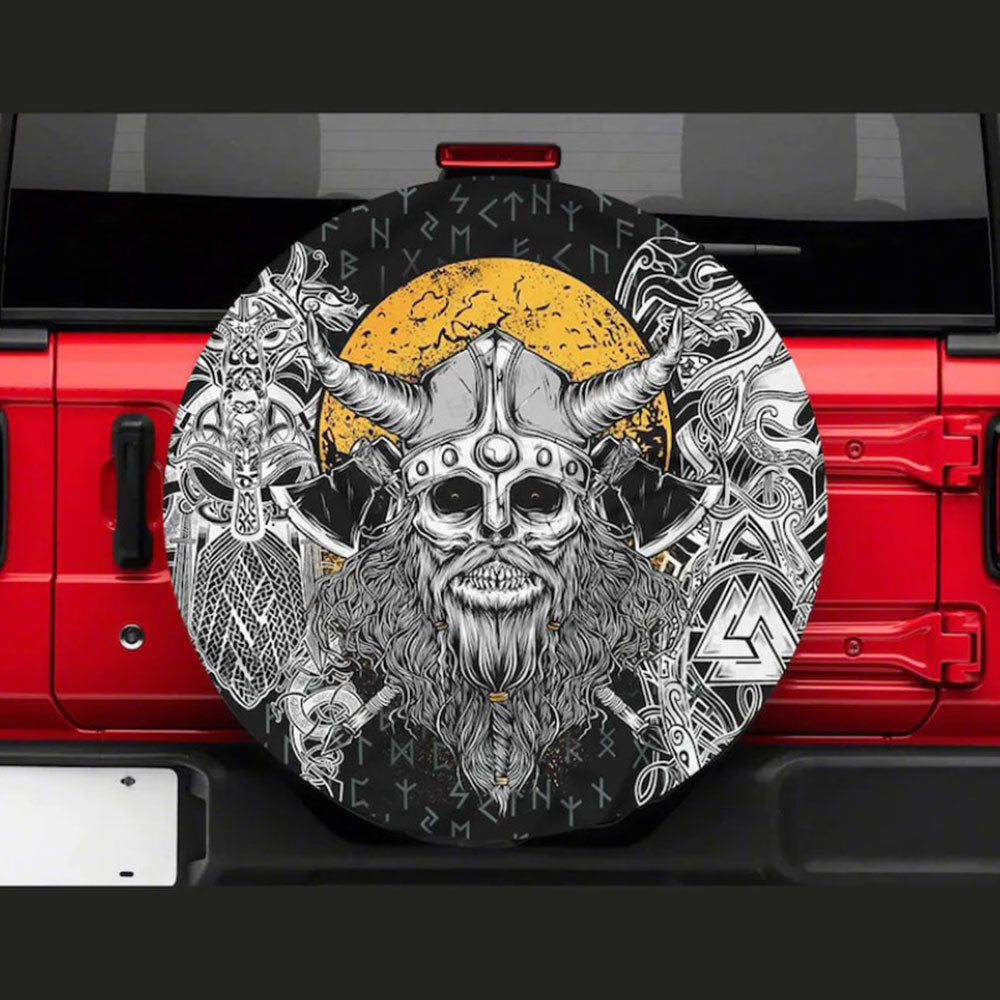 Viking Skull Head Car Spare Tire Cover