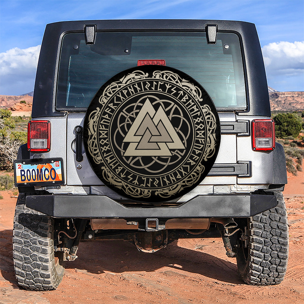 Viking Walknut Sign Of God Odin Jeep Car Spare Tire Cover